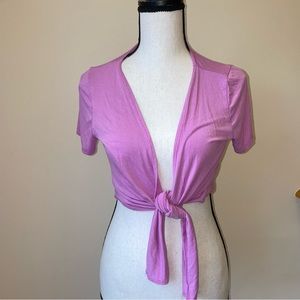 Livi by Lane Bryant Front Tie Crop Top